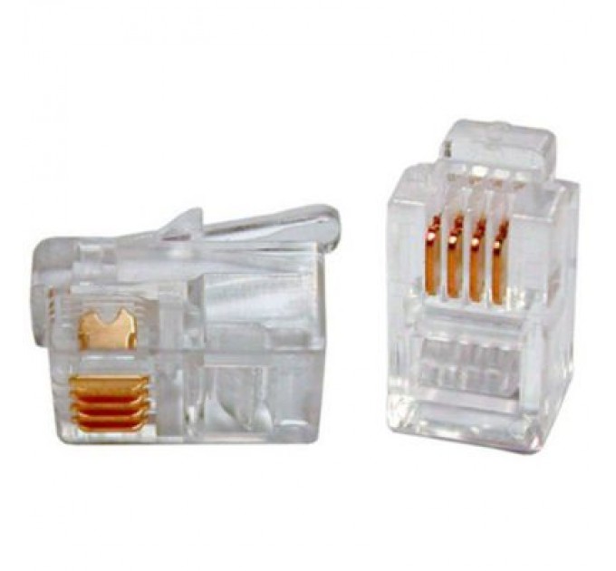 Eserver Конектор RJ11 4P4С, уп. 100шт Eserver (WT-6001B)