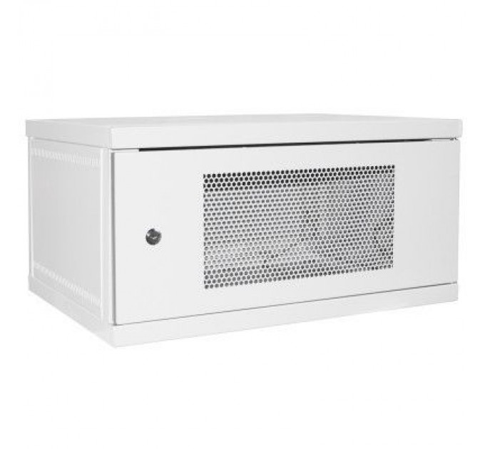 Ipcom Шафа настінна Ipcom 6U, 600*450, перфоровані дверцята, RAL7035 (СН-6U-060х045-ДП-7035)