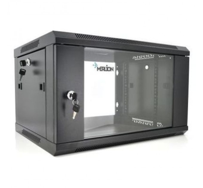 Merlion Шафа настінна Merlion 6U 19" 600*600*367 (Ш*Г*В)мм, black (Ml3-6606 / 23525)