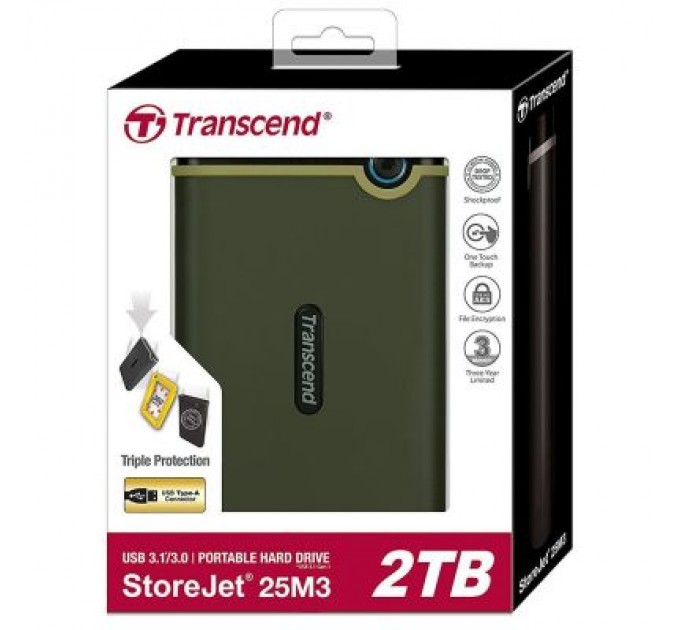 Transcend Зовнішній жорсткий диск 2.5" 2TB Transcend (TS2TSJ25M3G)