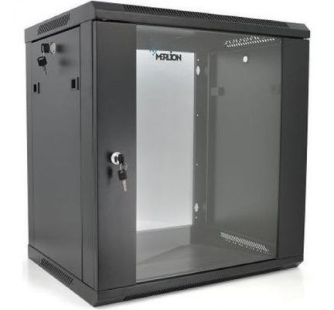 Merlion Шафа настінна Merlion 12U 19" 600*450*634 (Ш*Г*В)мм, black (Ml3-6412)
