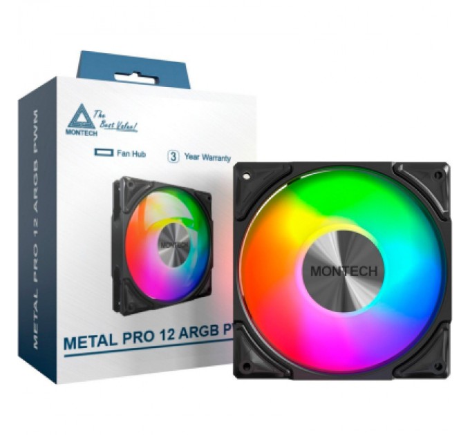 MONTECH Кулер до корпусу MONTECH METAL PRO 12 ARGB PWM BLK