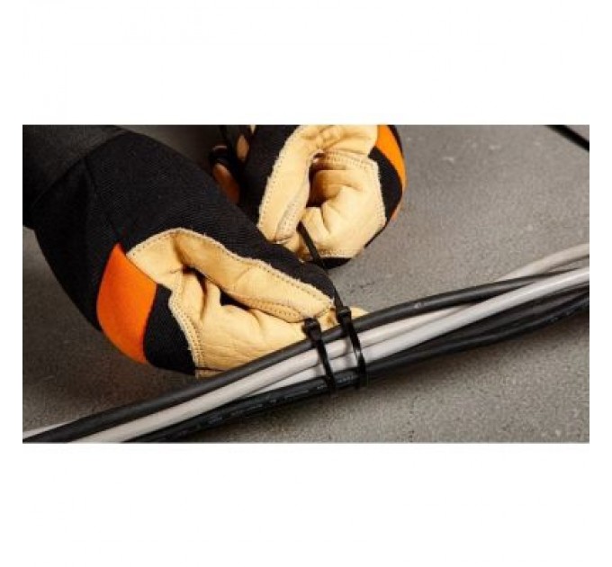 Topex Стяжка Topex чорна, 3.6x200 мм, пластик, 100 шт. (44E976)