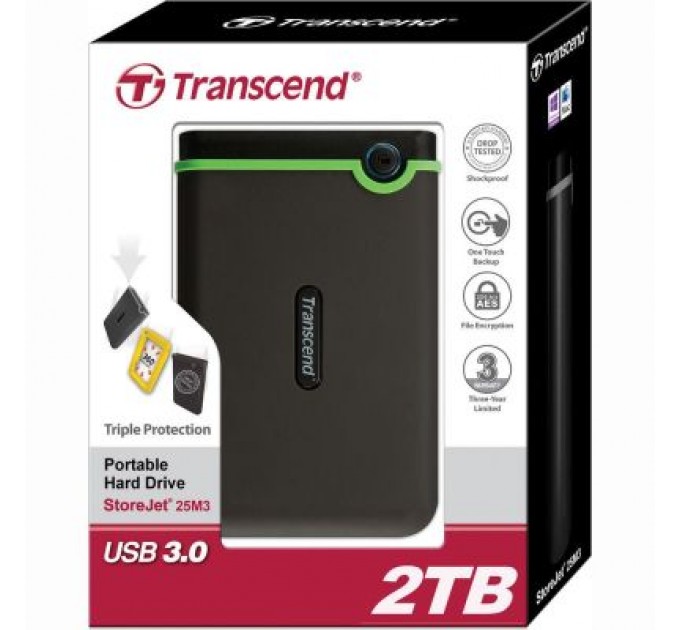 Transcend Зовнішній жорсткий диск 2.5" 2TB Transcend (TS2TSJ25M3S)
