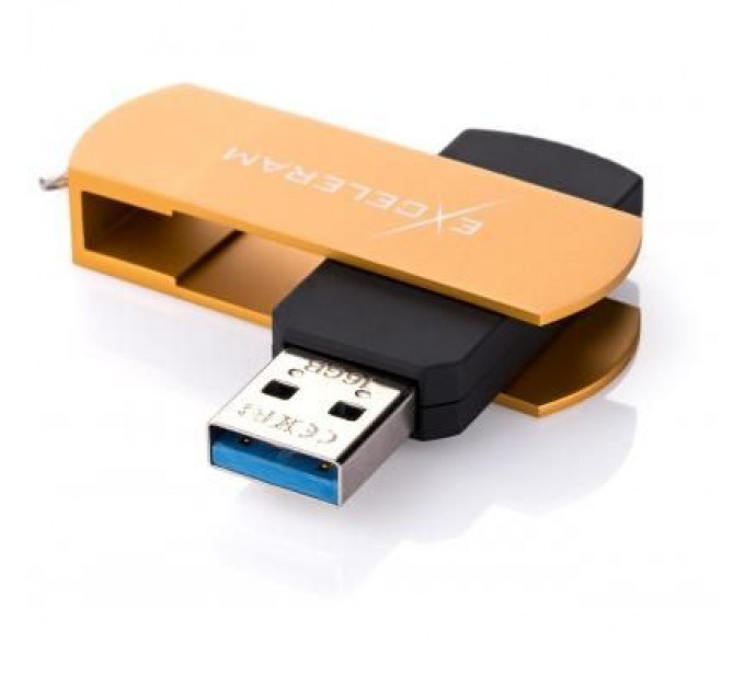 eXceleram USB флеш накопичувач eXceleram 16GB P2 Series Gold/Black USB 3.1 Gen 1 (EXP2U3GOB16)