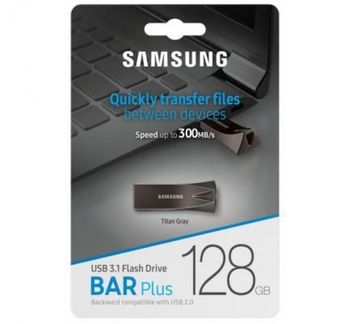 Samsung USB флеш накопичувач Samsung 128GB Bar Plus Black USB 3.1 (MUF-128BE4/APC)