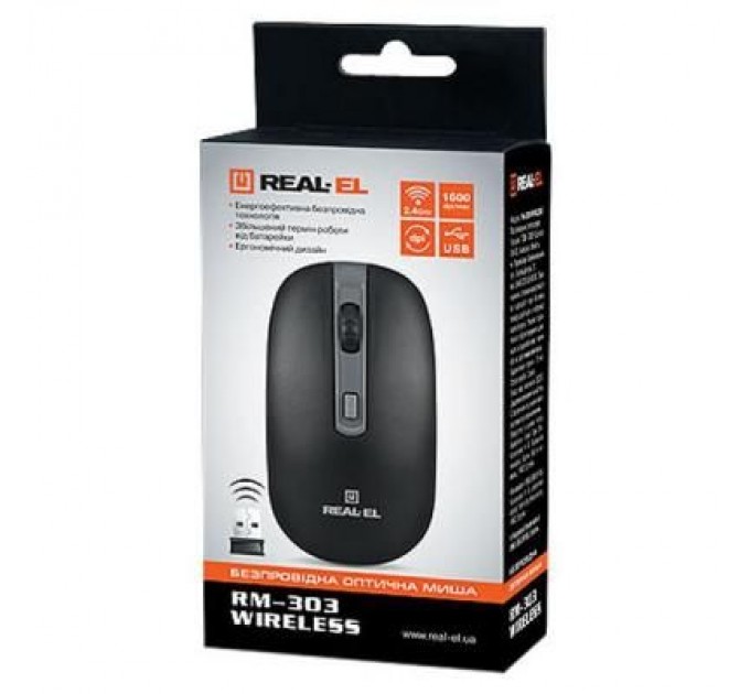 REAL-EL Мишка REAL-EL RM-301 black