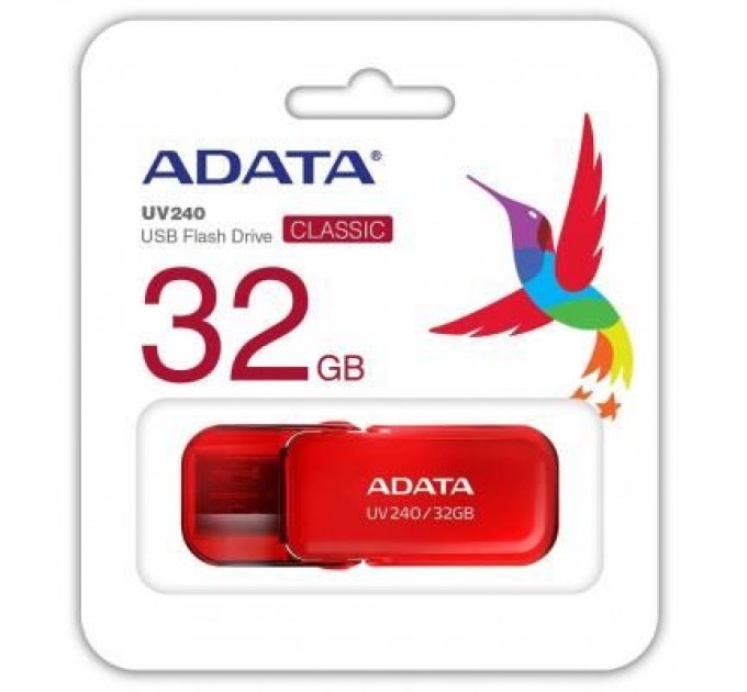 ADATA USB флеш накопичувач ADATA 32GB UV240 Red USB 2.0 (AUV240-32G-RRD)