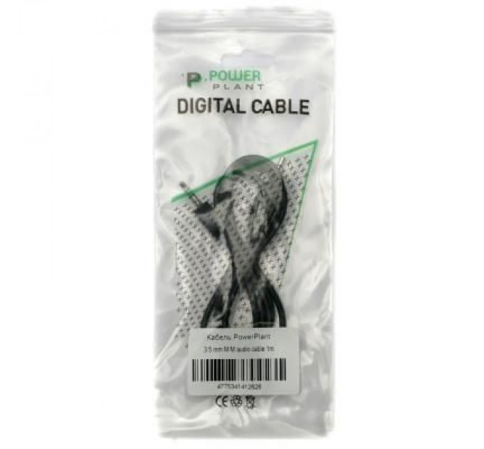PowerPlant Кабель мультимедійний Jack 3.5mm male to Jack 3.5mm male 1.0m PowerPlant (KD00AS1262)