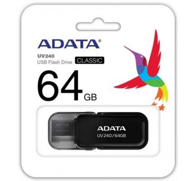 ADATA USB флеш накопичувач ADATA 64GB UV240 Black USB 2.0 (AUV240-64G-RBK)