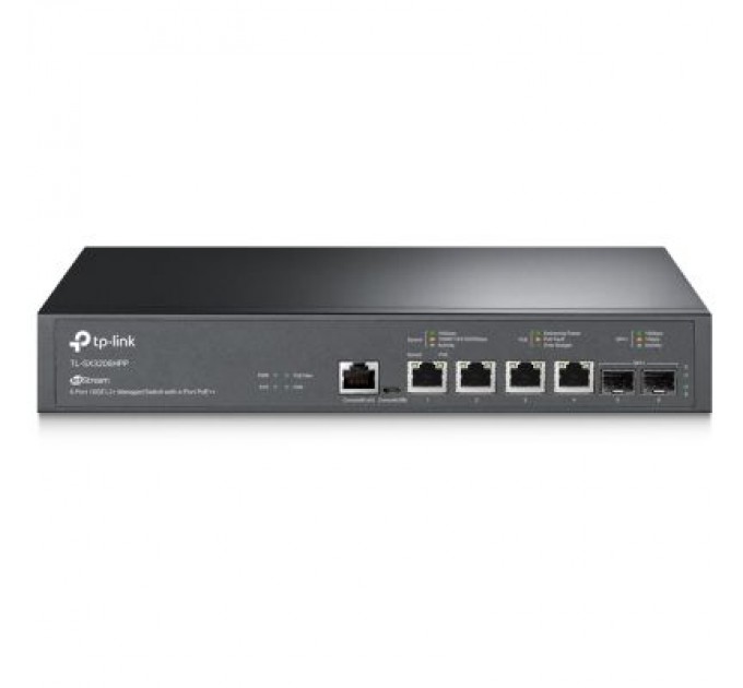 TP-Link Комутатор мережевий TP-Link TL-SX3206HPP 2xSFP+ (10GE) 4x10GE LAN console+microUSB L2 JetStream 19" 1U (TL-SX3206HPP)