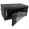 Eserver Шафа настінна Eserver 4U 19" 600х350х284 (Ш*Г*В), скло, чорна (ES-Е435B)