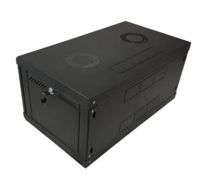 Eserver Шафа настінна Eserver 4U 19" 600х350х284 (Ш*Г*В), скло, чорна (ES-Е435B)