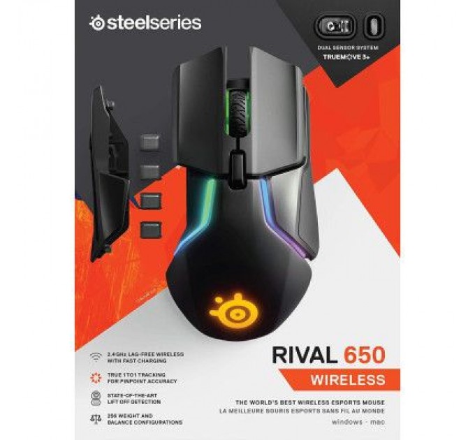 SteelSeries Мишка SteelSeries Rival 650 black (62456)