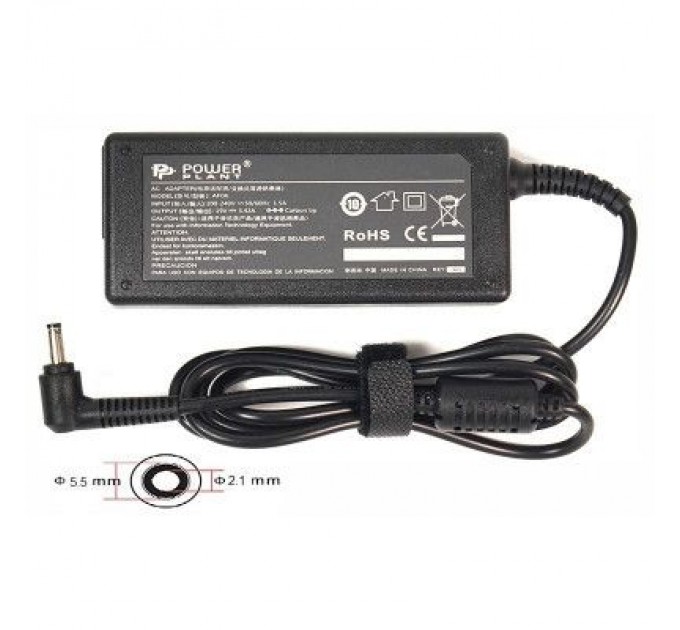 PowerPlant Блок живлення до ноутбуку PowerPlant ACER 220V, 19V 65W 3.42A (5.5*2.1) (AC65F5521)