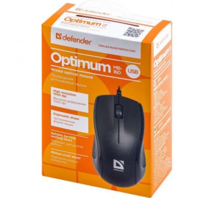 Defender Мишка Defender Optimum MB-160 Black USB (52160)