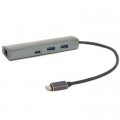 PowerPlant Порт-реплікатор PowerPlant Type-C USB 3.1 -> 2*USB3.0, Type-C USB3.1, Gigabit Ethernet (CA910557)
