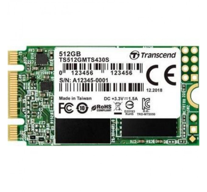 Transcend Накопичувач SSD M.2 2242 512GB Transcend (TS512GMTS430S)
