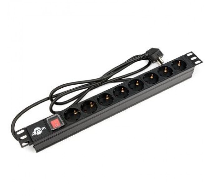 Atcom Силовий блок 19" 8 розеток, кабель 2.0m мідь 1.5мм, з вимикачем Atcom (AT1821)