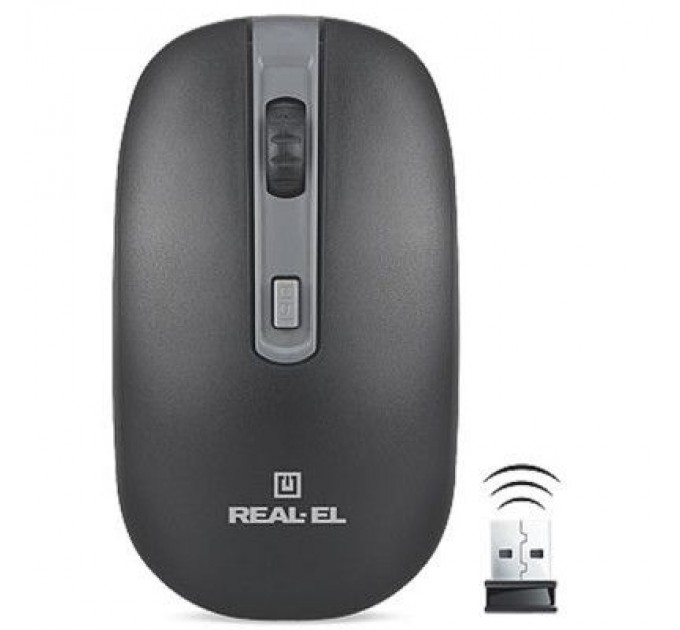 REAL-EL Мишка REAL-EL RM-303 black-grey