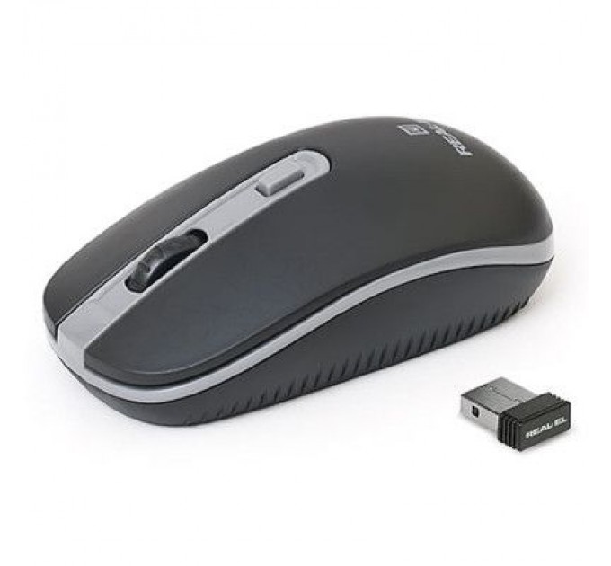 REAL-EL Мишка REAL-EL RM-303 black-grey