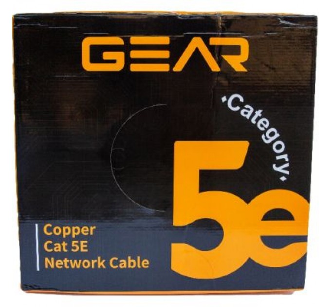 GEAR Кабель мережевий FTP 305м, cat.5e, CU, 4*2*0,51, PVC+PE, outdoor, black GEAR (GEC-FTPCUOUT051305)