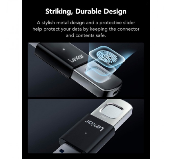 Lexar USB флеш накопичувач Lexar 256GB JumpDrive Fingerprint F35 Pro USB 3.2 (LJDF35P256G-RNBNG)