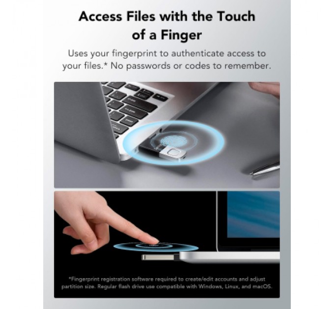 Lexar USB флеш накопичувач Lexar 256GB JumpDrive Fingerprint F35 Pro USB 3.2 (LJDF35P256G-RNBNG)