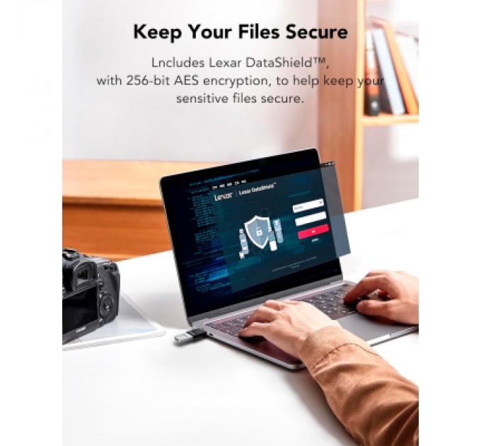 Lexar USB флеш накопичувач Lexar 64GB JumpDrive Fingerprint F35 Pro USB 3.2 (LJDF35P064G-RNBNG)