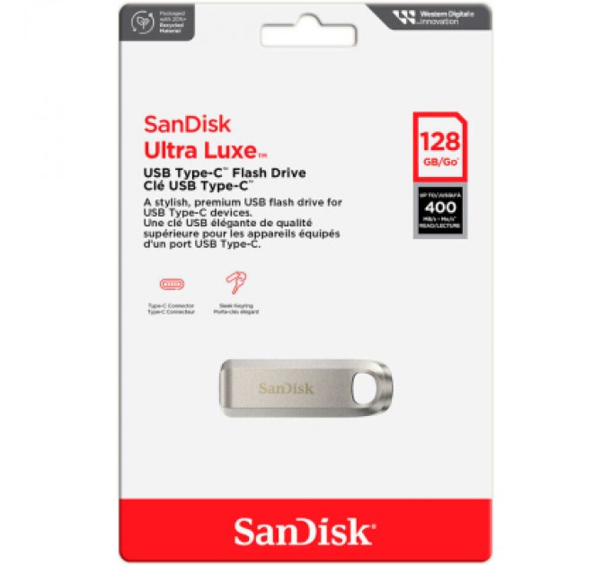 SanDisk USB флеш накопичувач SanDisk 128GB Ultra Luxe Type-C USB 3.2 (SDCZ75-128G-G46)