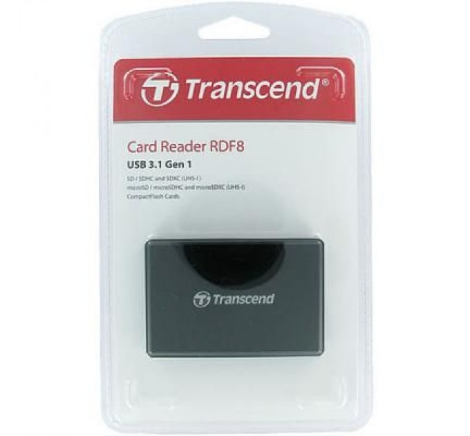 Transcend Зчитувач флеш-карт Transcend USB 3.1 Black (TS-RDF8K2)