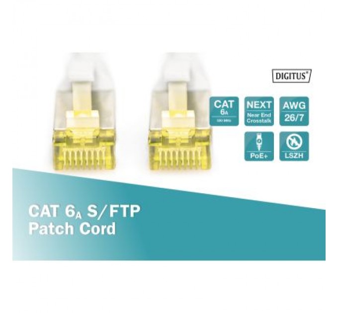 Digitus Патч-корд 15м, CAT 6a S-FTP, AWG 26/7, Cu, LSZH, grey Digitus (DK-1644-A-150)
