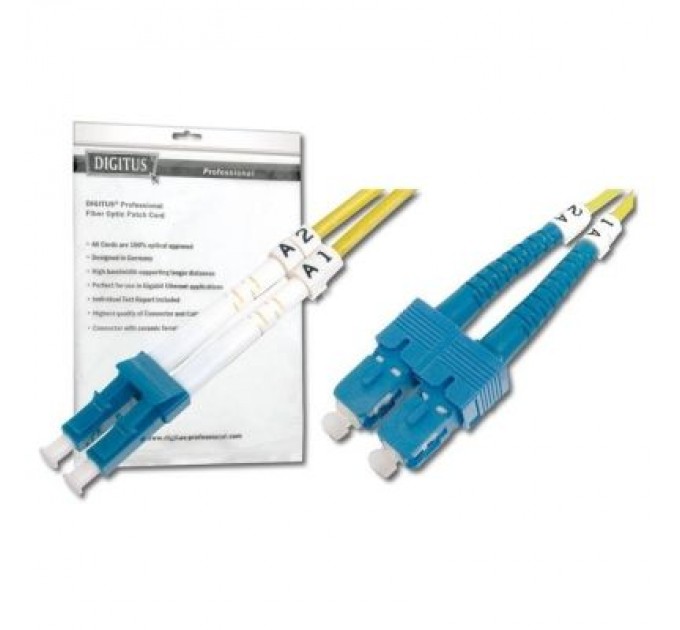 Digitus Оптичний патчкорд Digitus LC/UPC-SC/UPC, 9/125, SM, OS2, duplex, 5м (DK-2932-05)