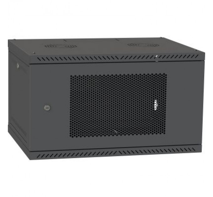 Ipcom Шафа настінна Ipcom 6U, 600*600, перфоровані дверцята, RAL9005 (СН-6U-060х060-ДП-9005)