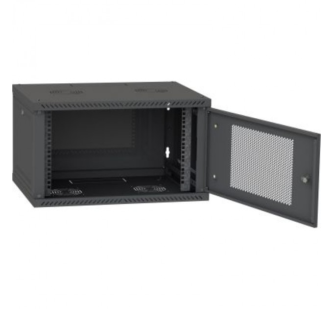 Ipcom Шафа настінна Ipcom 6U, 600*600, перфоровані дверцята, RAL9005 (СН-6U-060х060-ДП-9005)