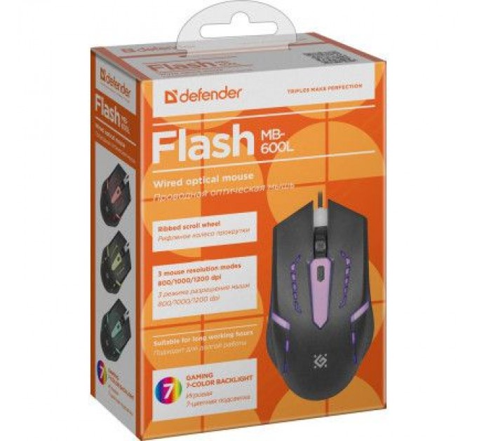 Defender Мишка Defender Flash MB-600L Black (52600)