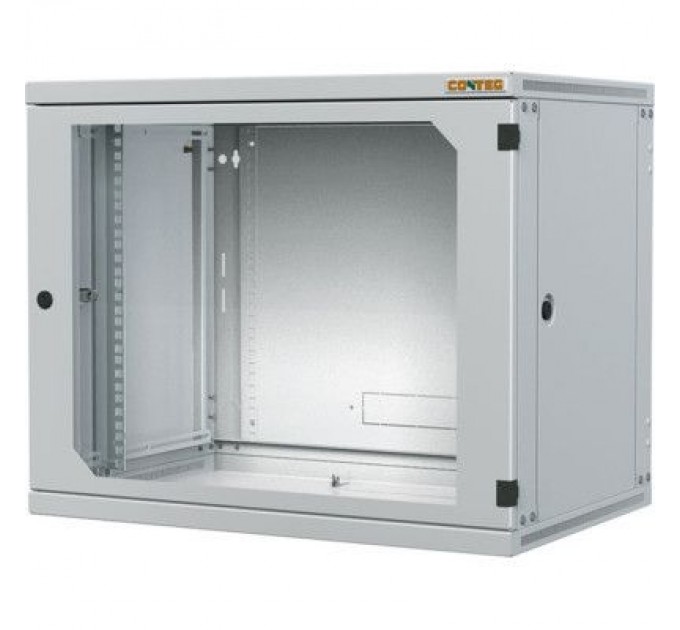 Conteg Шафа настінна Conteg 6U 19" 600 мм, знімні бічні панелі, RAL7035 (RUN-06-60/60-I)
