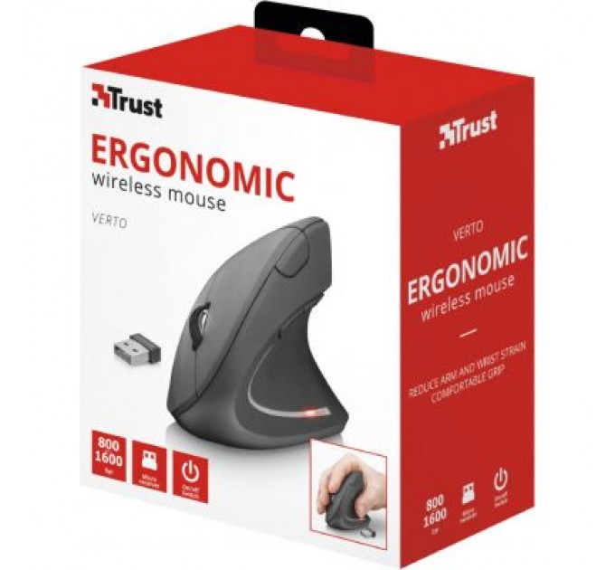 Trust Мишка Trust Verto Wireless Ergonomic Black (22879)