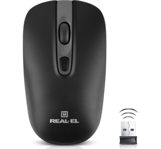 REAL-EL Мишка REAL-EL RM-350W Wireless Black/Gray (EL123200043)