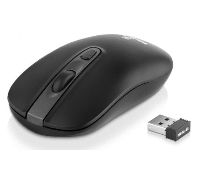 REAL-EL Мишка REAL-EL RM-350W Wireless Black/Gray (EL123200043)