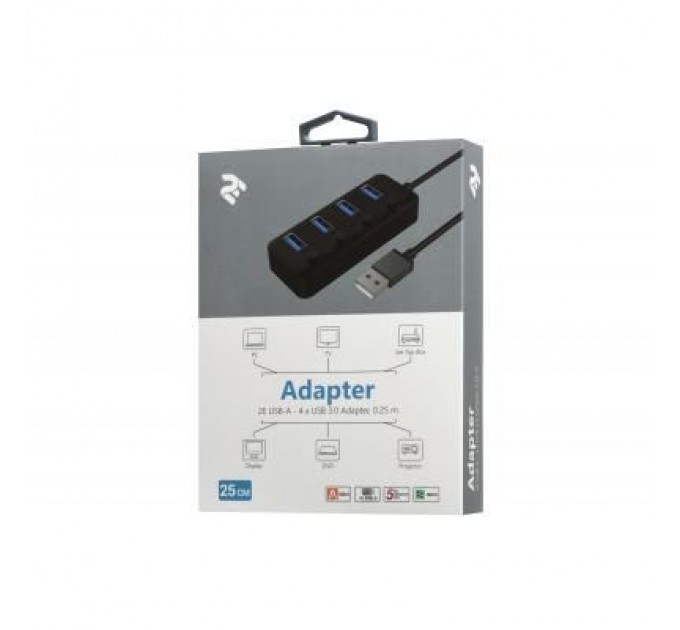 2E Концентратор 2E USB 2.0 to 4*USB3.0, with switch, 0.25 м (2E-W1405)