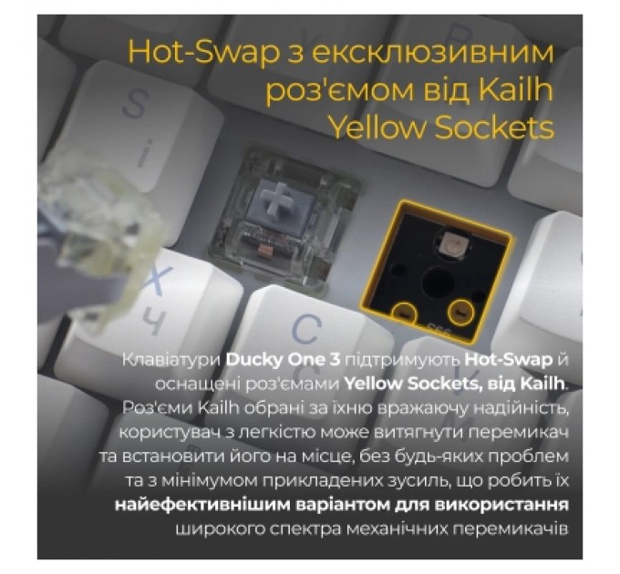 Ducky Клавіатура Ducky One 3 Cherry MX Speed Silver RGB UA USB White (DKON2108ST-PUAPXPWWWSC1)