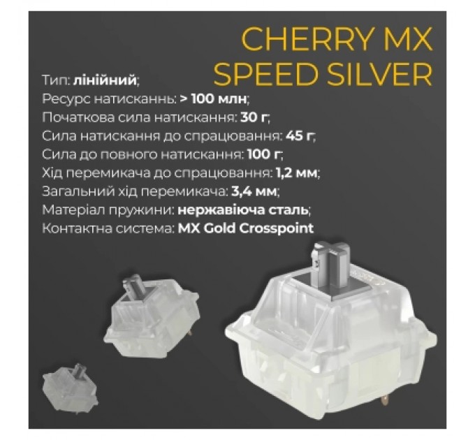 Ducky Клавіатура Ducky One 3 Cherry MX Speed Silver RGB UA USB White (DKON2108ST-PUAPXPWWWSC1)