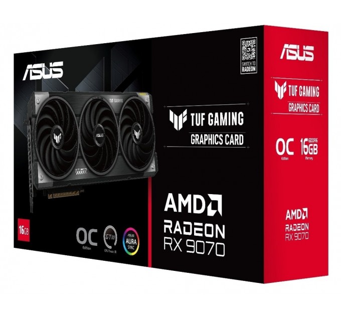ASUS Відеокарта ASUS Radeon RX 9070 16Gb TUF OC GAMING (TUF-RX9070-O16G-GAMING)