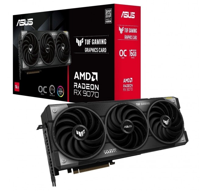 ASUS Відеокарта ASUS Radeon RX 9070 16Gb TUF OC GAMING (TUF-RX9070-O16G-GAMING)