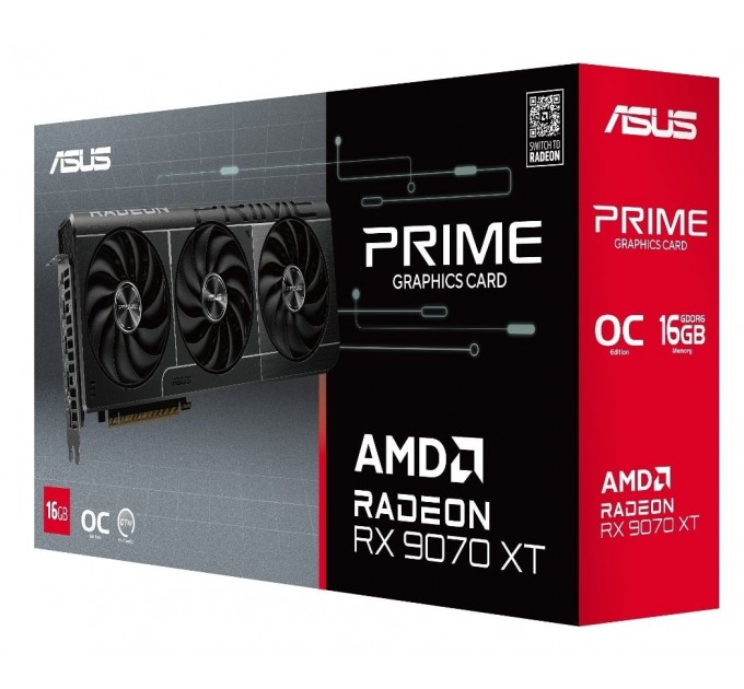ASUS Відеокарта ASUS Radeon RX 9070 XT 16Gb PRIME OC (PRIME-RX9070XT-O16G)