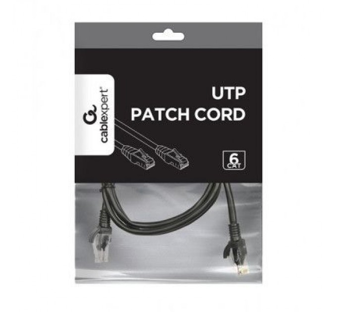 Cablexpert Патч-корд 1.5м UTP cat 6 CCA black Cablexpert (PP6U-1.5M/BK)