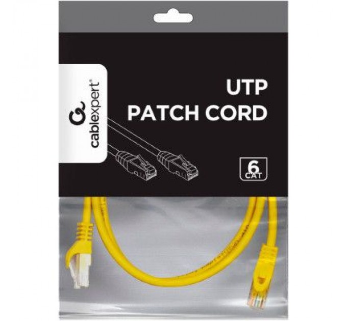 Cablexpert Патч-корд 5м UTP cat 6 CCA yellow Cablexpert (PP6U-5M/Y)
