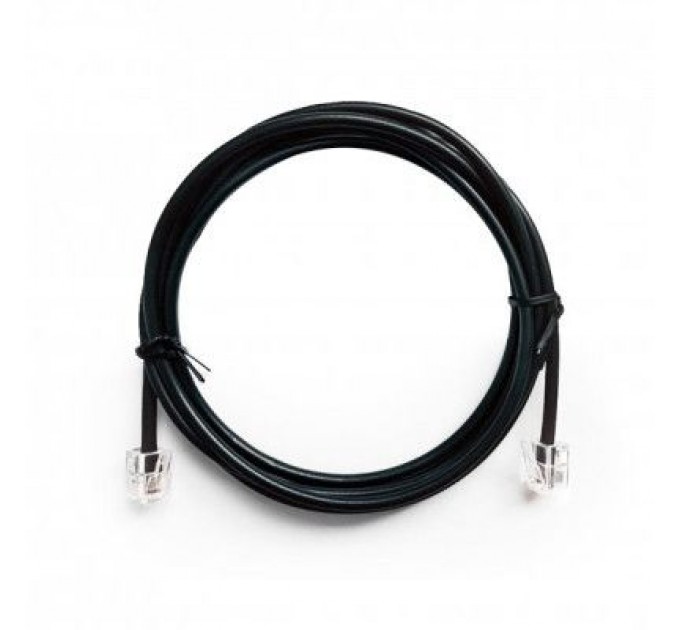 Cablexpert Патч-корд телефонний 2м RJ11 (6P4C) black Cablexpert (TC6P4CR-2M)