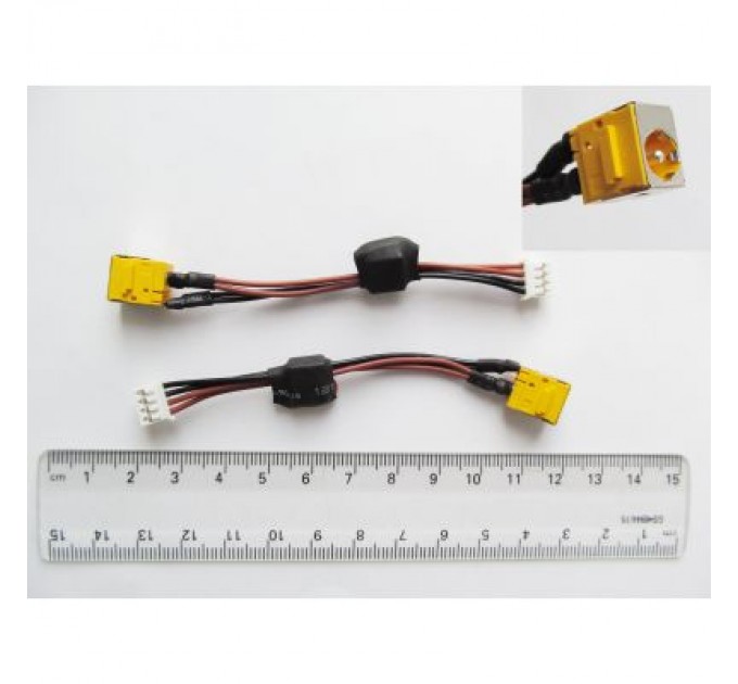 Универсальный Роз'єм живлення ноутбука з кабелем для Acer PJ047G (5.5mm x 1.7mm), 4-pin, 10 см Универсальный (A49020)